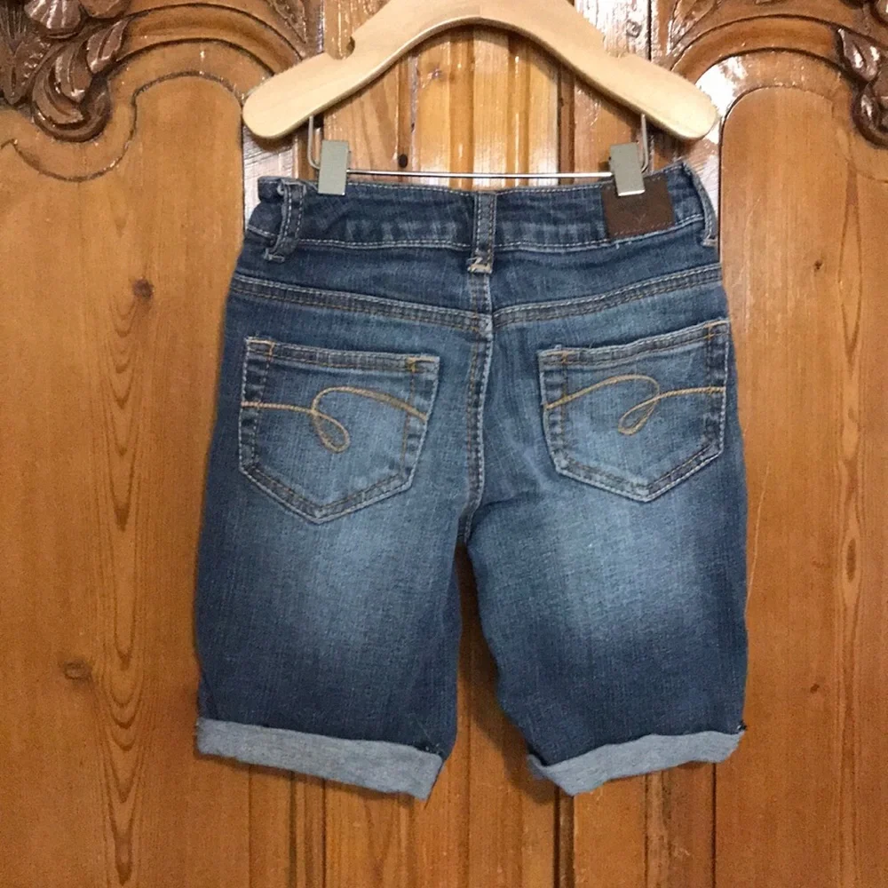 3/$20 Justice Distressed Dark Wash Jean Shorts